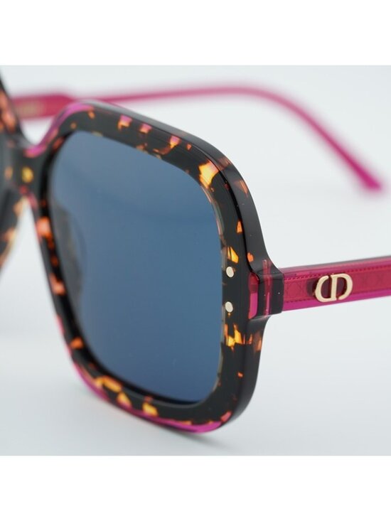 Dior DIORHIGHLIGHT S1I 24B0 Sunglasses Havana Square Frame, Blue Lenses main image 5